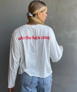 It's Juliet TOPS Who Cares Long Sleeve Shirt