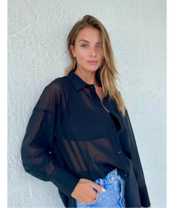 It's Juliet TOPS Azalea Oversized Mesh Shirt