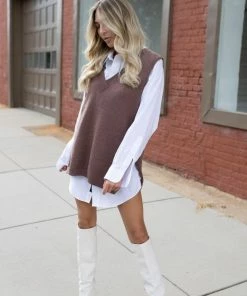 It's Juliet Charlie Oversized Sweater Vest Blouses