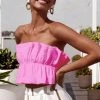 It's Juliet Ruffle Strapless Tie Top TOPS