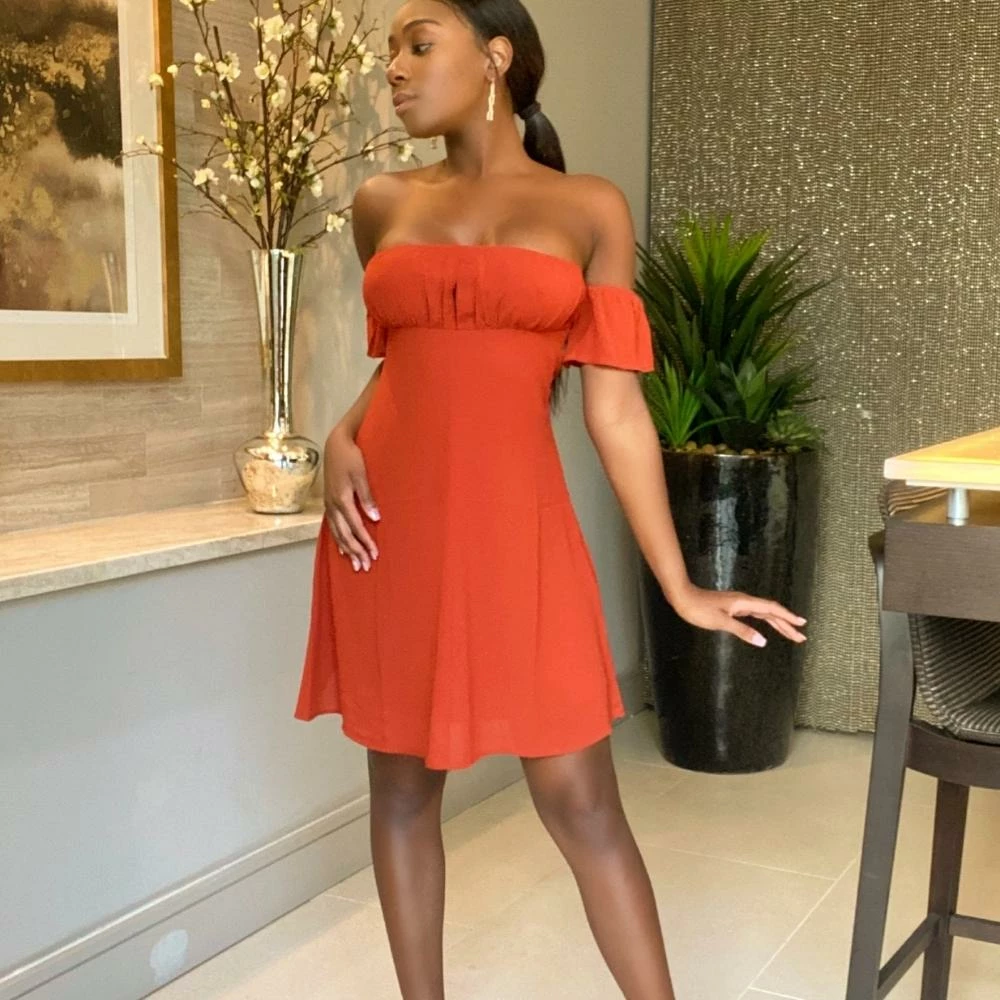 It's Juliet Quinn Orange Mini Dress