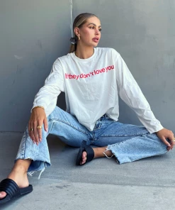 It's Juliet TOPS Who Cares Long Sleeve Shirt