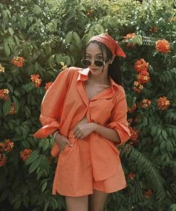 It's Juliet Gigi Orange Shorts Set