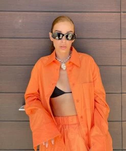 It's Juliet Gigi Orange Shorts Set